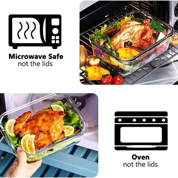 NEW  24pc Airtight Glass Storage Containers with lids, Glass Bowls Set - Picture 7 of 8